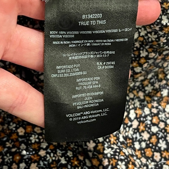 Volcom black floral skater spaghetti strap summer dress - Picture 7 of 7